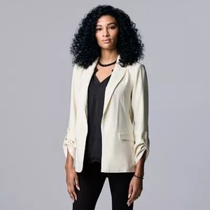 Women's Simply Vera Vera Wang Roll-Tab Relaxed Blazer